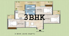 3BHK floor plan of adore samridhi